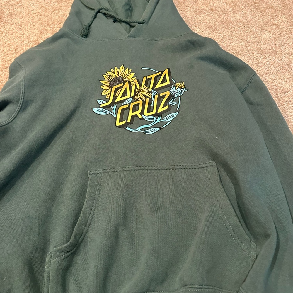 Santa Cruz Skateboards Green Sweater with Iconic Logo